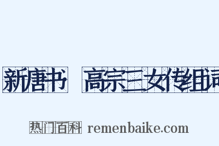 新唐书·高宗三女传组词是什么意思的图片